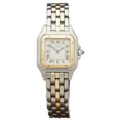 Cartier ladies Stainless Steel Yellow Gold Panthere Quartz Wristwatch Ref 669 12