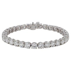 Bracciale da 18 carati con diamante rotondo taglio brillante certificato GIA da 23 carati