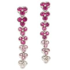 Jean Vitau Sapphire Diamond Gold Wisteria Earrings 1