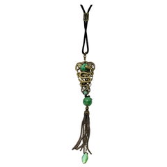 Neiger Brothers Snake Seahorse Dragon Necklace Egyptian Revival Czech Art Glass