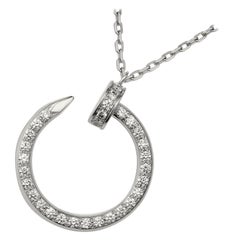 Cartier Juste Un Clou Diamond Necklace 18k White Gold 