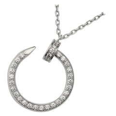 Cartier Juste Un Clou Diamond Necklace 18k White Gold