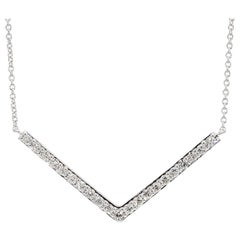 Natural White Round Diamond .56 Carat Tw White Gold Drop Necklace