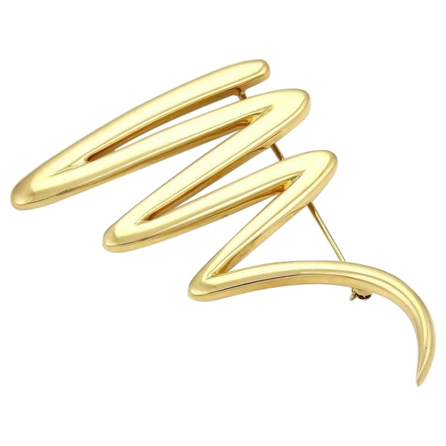 Tiffany & Co. Picasso Große Zig Zag 18k Gelbgold Scribble Pin/Brosche, 31 Gm