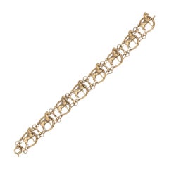 Vintage Gold Pearl Prancing Show Horse Bracelet