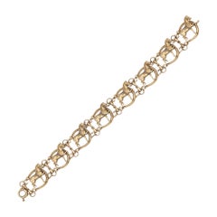 Gold Pearl Prancing Show Horse Bracelet