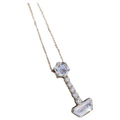 Natural Diamond Pendant Hex and Trapezoid 3.33 carat total in 18k Yellow Gold
