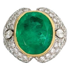 Anello Cocktail con smeraldo colombiano da 12,66 carati e diamanti in oro 18k di Effy Hematian
