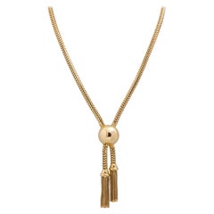 Retro 18 Karat Gold Tassel Necklace