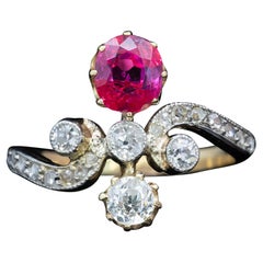 Late-Victorian Diamond & Ruby Ring Circa 1890
