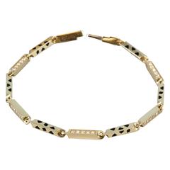 Cartier Panther Diamond Lacquer and Gold Link Bracelet