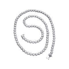 GIA Certified Exquisite 8 Carat Tennis Diamond Necklace in 14K White Gold