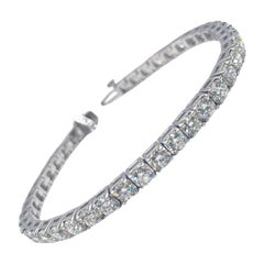 10.08 Carat Natural Diamond Tennis Bracelet in 14K White Gold