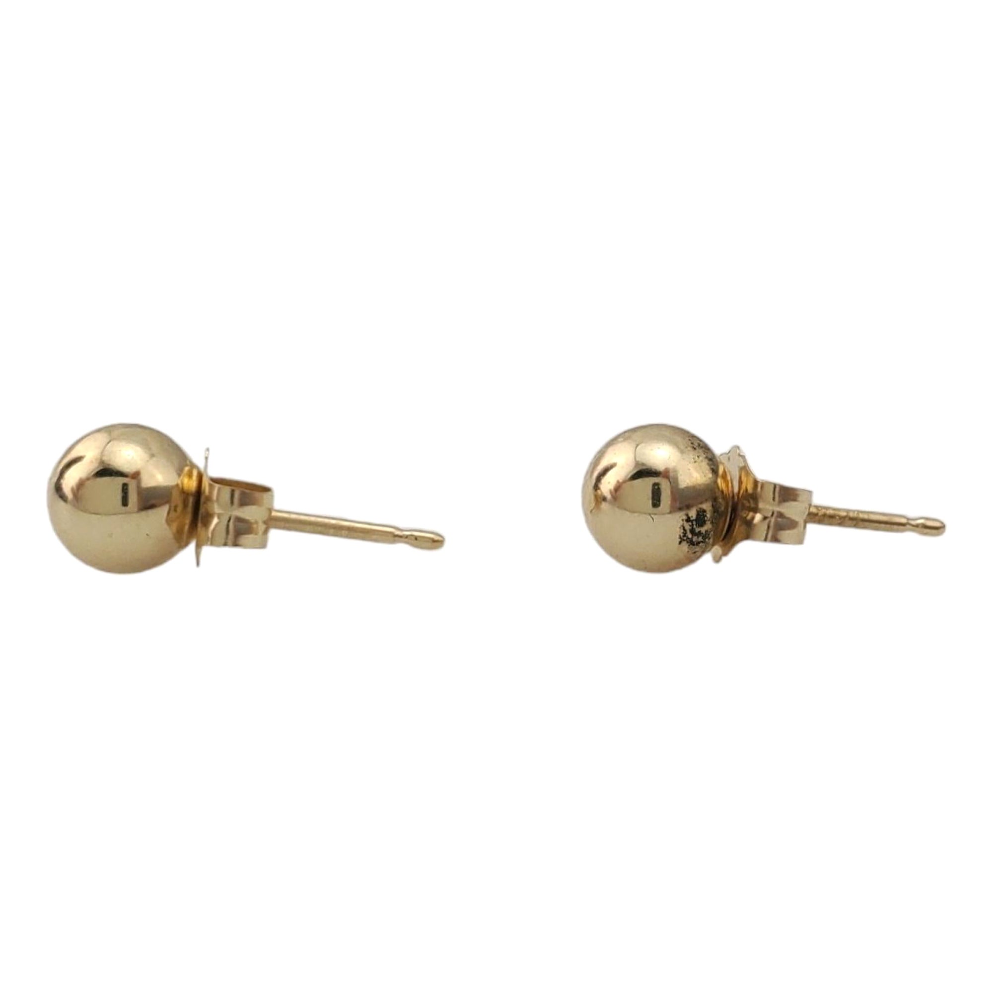 14K Yellow Gold Ball Stud Earrings #17808