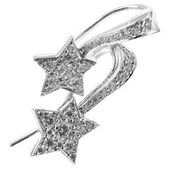 Chanel Comete Diamond Gold Star Earrings