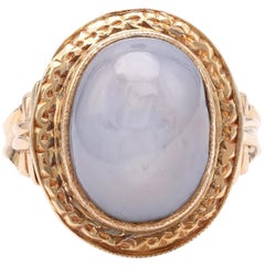 Victorian 13.5 Carat Star Sapphire Yellow Gold Ring