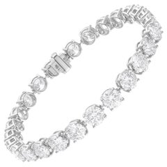 Natural 18.62 Carat Round Diamond Tennis Bracelet 18 Karat White Gold Jewelry