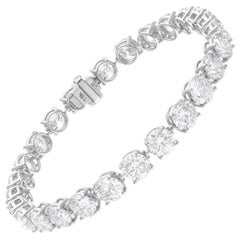 Natural 18.62 Carat Round Diamond Tennis Bracelet 18 Karat White Gold Jewelry