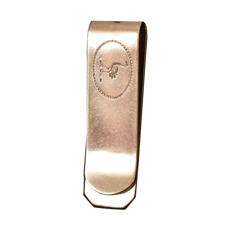 Hervorragende solide 9ct Gelbgold Geldklammer mit Straußenmotiv im Angebot