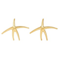 Elsa Peretti Tiffany & Co. Boucles d'oreilles étoile de mer vintage en or jaune 18 carats
