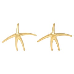 Elsa Peretti Tiffany & Co. 18 Karat Yellow Gold Vintage Starfish Earrings