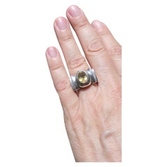 Anillo de Plata de Ley y Citrino Amarillo