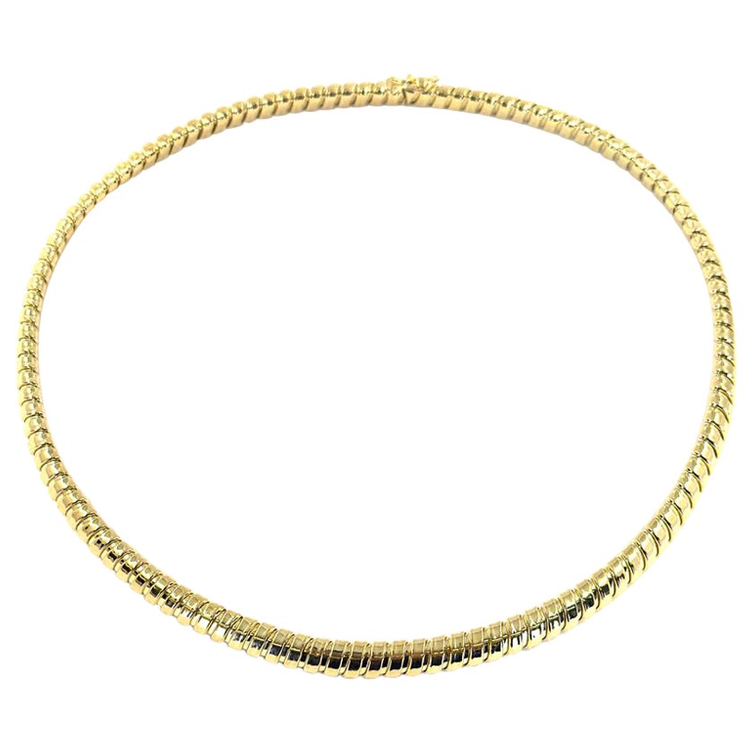 Yellow Gold Tubogas Choker Necklace