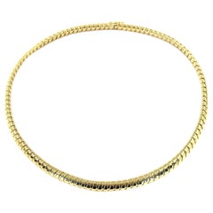 Yellow Gold Tubogas Choker Necklace
