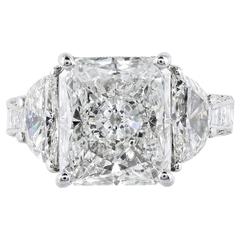GIA Certified 5.07 Carat I/VS2 Radiant Cut Diamond Platinum Ring 5