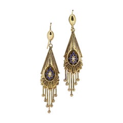 Victorian Etruscan Revival Drop Earrings