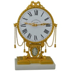 Omega pour Edward Caldwell & Co. Horloge de cheminée dorée de style victorien