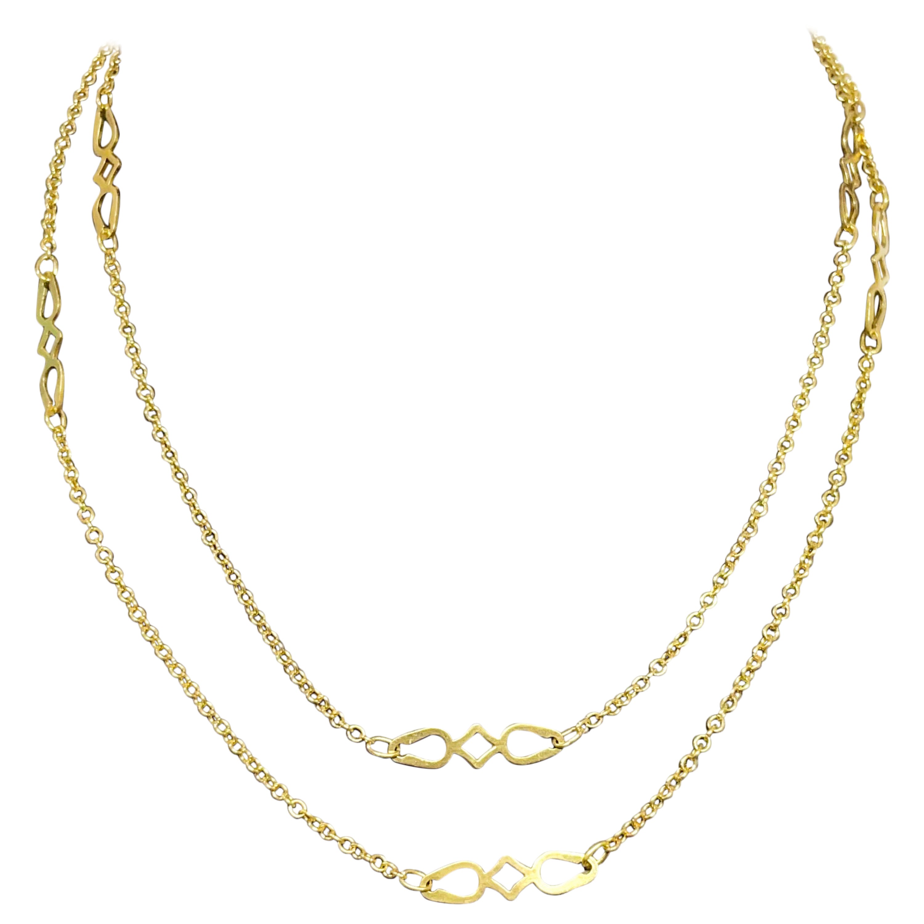 Yellow Gold Connector Station Necklace