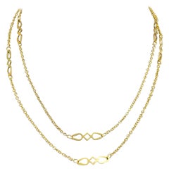 Yellow Gold Connector Station Necklace