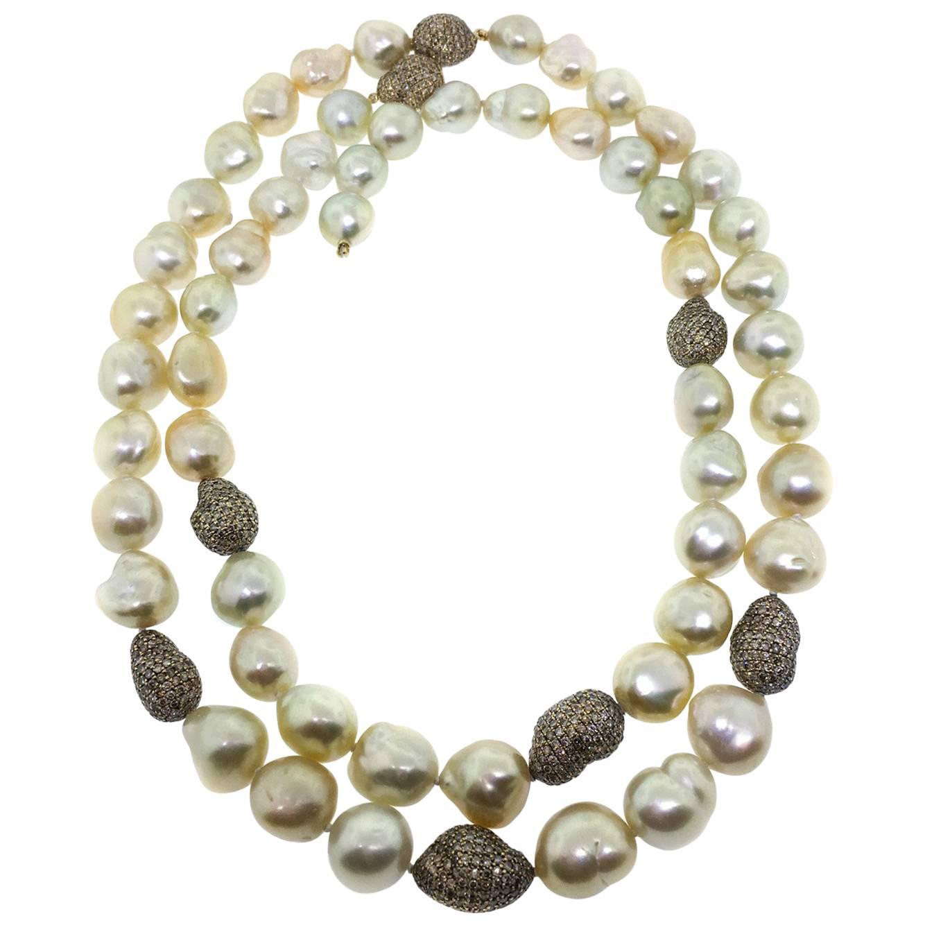 Golden Baroque South Sea Pearl Necklace