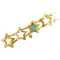 Ann Dexter-Jones Rare Turquoise Diamond Gold The Starry Night Bracelet