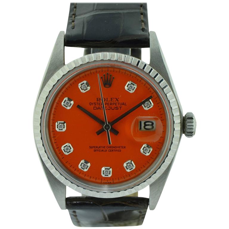 rolex datejust orange dial