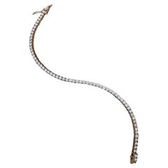 Bracciale tennis con diamanti naturali da 5,28 carati totali e 8 pollici in oro giallo 14k