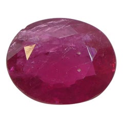 1.76ct Oval Purplish Red Ruby GIA Certified Mozambique
