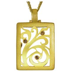 Alex Soldier Champagne Diamonds Yellow Gold Pendant Necklace One of a kind 8