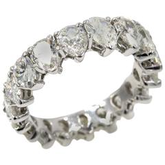 Pear Shaped Diamond Platinum Eternity Wedding Band Ring