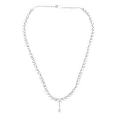 11,92 Carati SI/H Collana di diamanti taglio pera Brilliante Gioielli in oro bianco 14 carati
