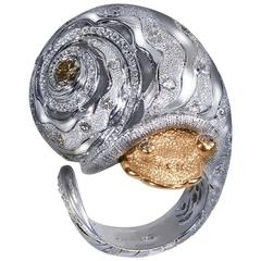 Diamond Gold Codi The Snail Ring by Alex Soldier. Ltd Ed. Handmade in NYC. 4