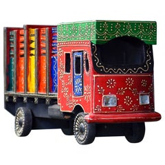 Antique Handpainted Wooden Truck Miniatures Figure
