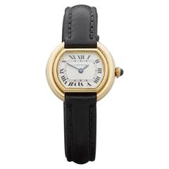 Cartier Ladies Yellow Gold Ellipse Mechanical Wind Wristwatch