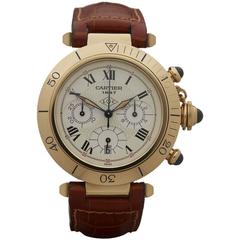 Retro Cartier Pasha Yellow Gold chronograph 150th Anniversary Quartz Wristwatch