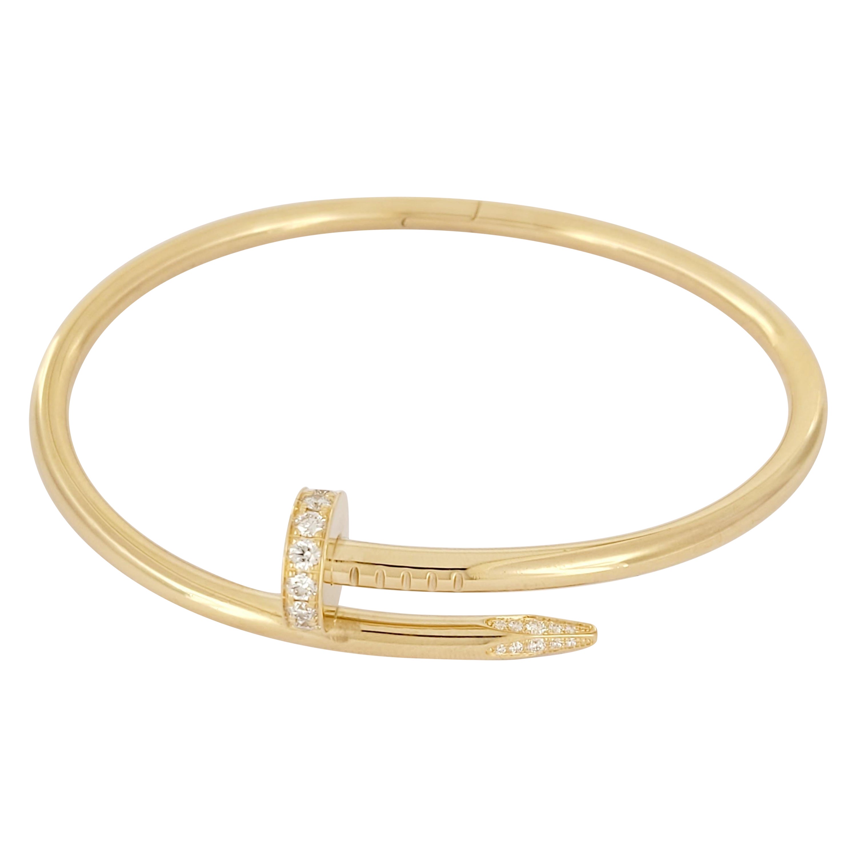 Cartier Nail Bracelet in 18K yellow Gold with Diamonds Size 18
