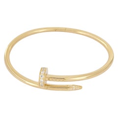 Cartier Nail Bracelet in 18K yellow Gold with Diamonds Size 18