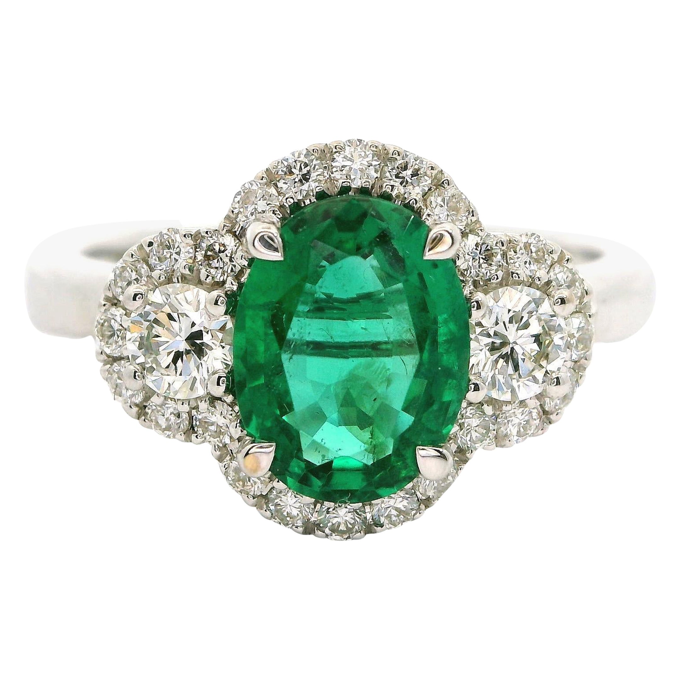 1.17 Carat Emerald Diamond Ring