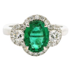 1.17 Carat Emerald Diamond Ring