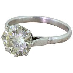Art Deco 1.90 Carat Old European Cut Diamond Engagement Ring